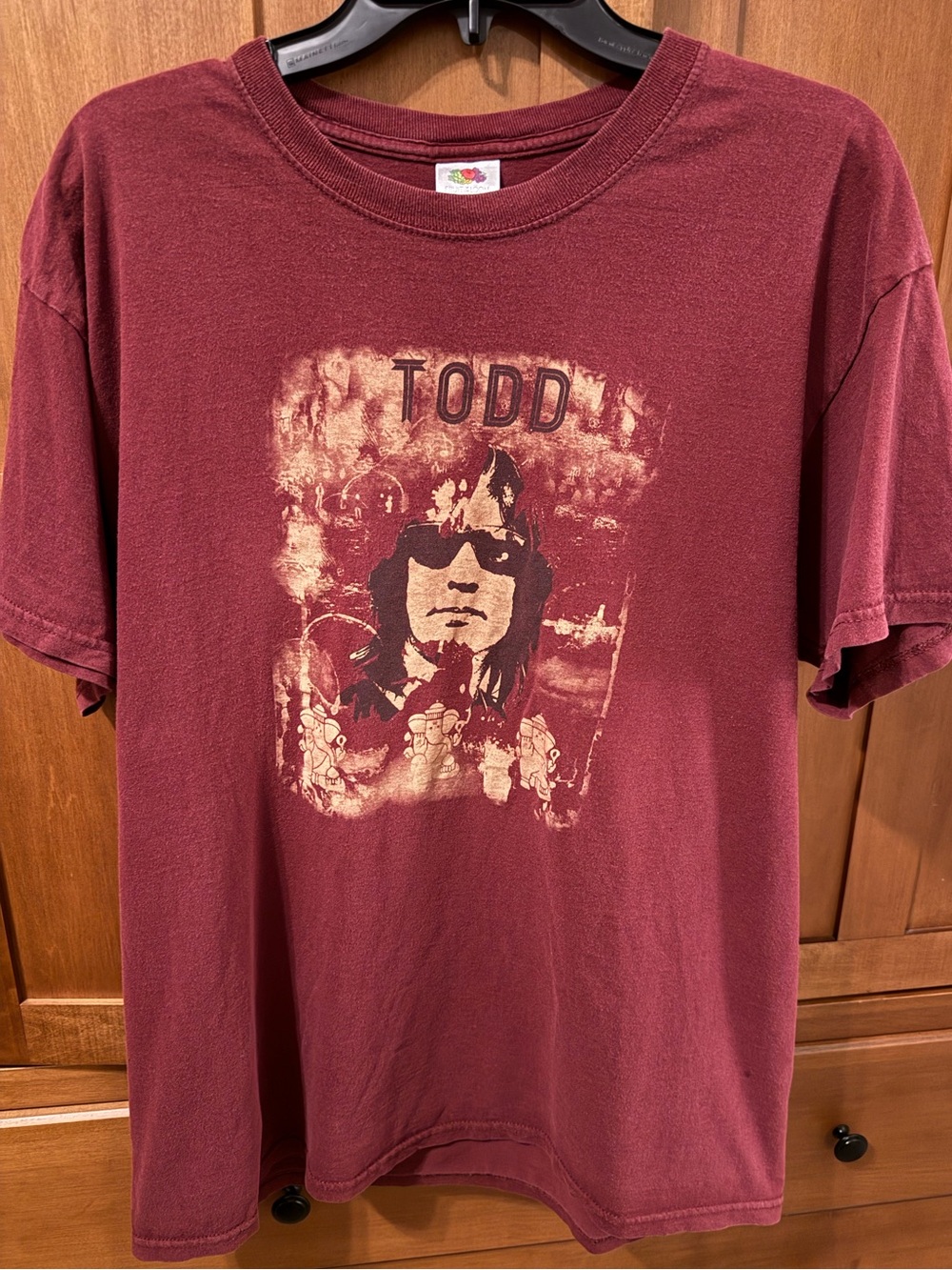 Todd Rundgren Todd Album Graphic T-Shirt - Size XL Maroon Fruit of the Loom